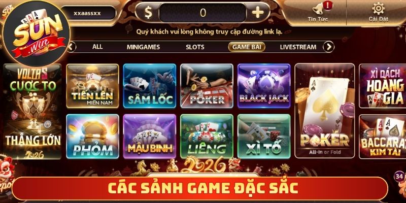 Các sảnh game đặc sắc mang lại trải nghiệm mới